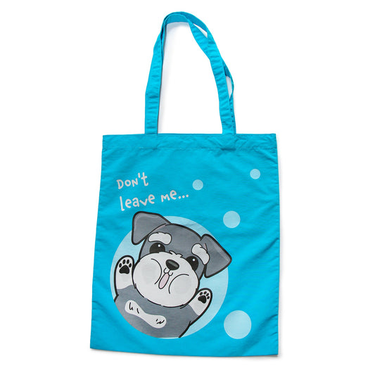 Don't Leave Me Tote Bag - Schnauzer Edition | Water-Resistant Everyday Canvas Tote