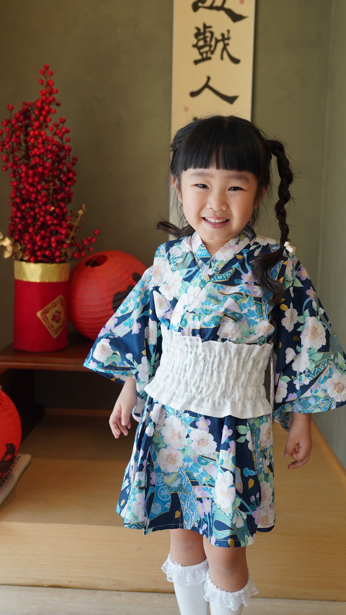 Crazy for Kids 嬰童和服浴衣裙 (藍色)