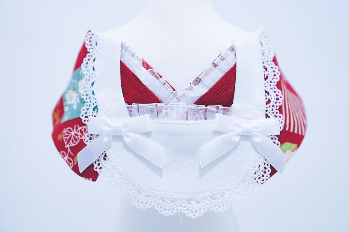 Crazy de Wan - Kimono Tokushu Bib Series (Showa Maid) Maid Collar (Red)