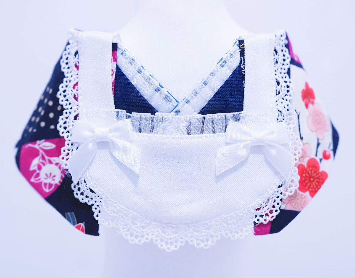 Crazy de Wan - Kimono Tokushū Bib Series 和服特輯 (Shōwa Meido 昭和メイド) 女僕領巾 (藍色)