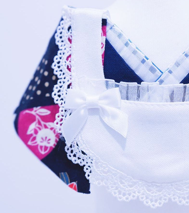 Crazy de Wan - Kimono Tokushū Bib Series 和服特輯 (Shōwa Meido 昭和メイド) 女僕領巾 (藍色)