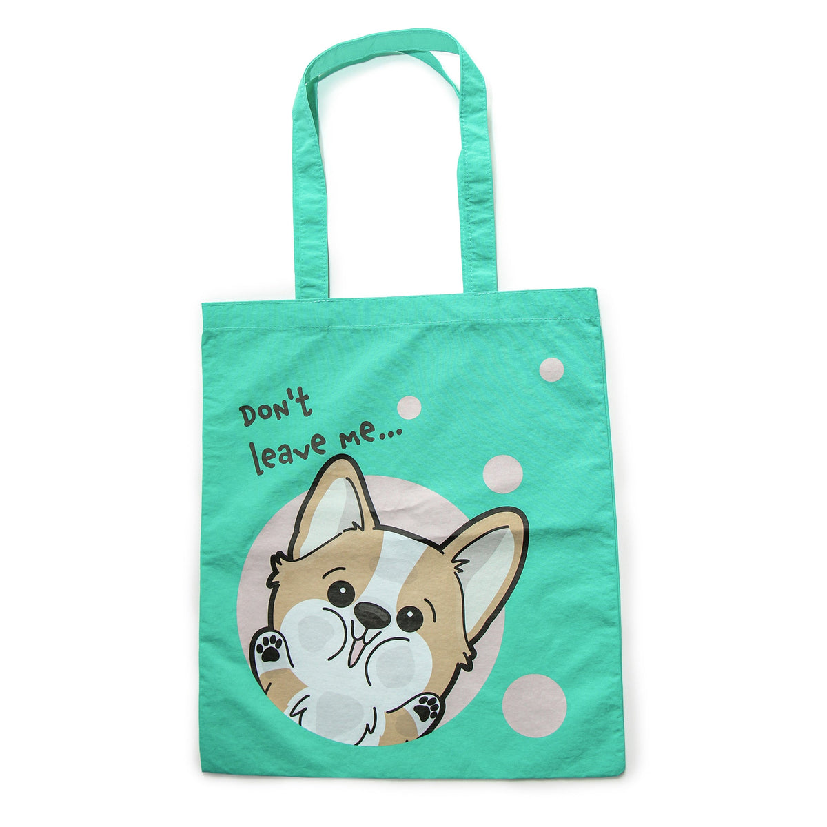 Don't Leave Me Tote Bag - Corgi Edition | Water-Resistant Everyday Canvas Tote