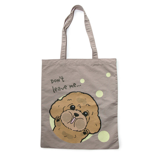 Don't Leave Me Tote Bag - Poodle Edition | Water-Resistant Everyday Canvas Tote