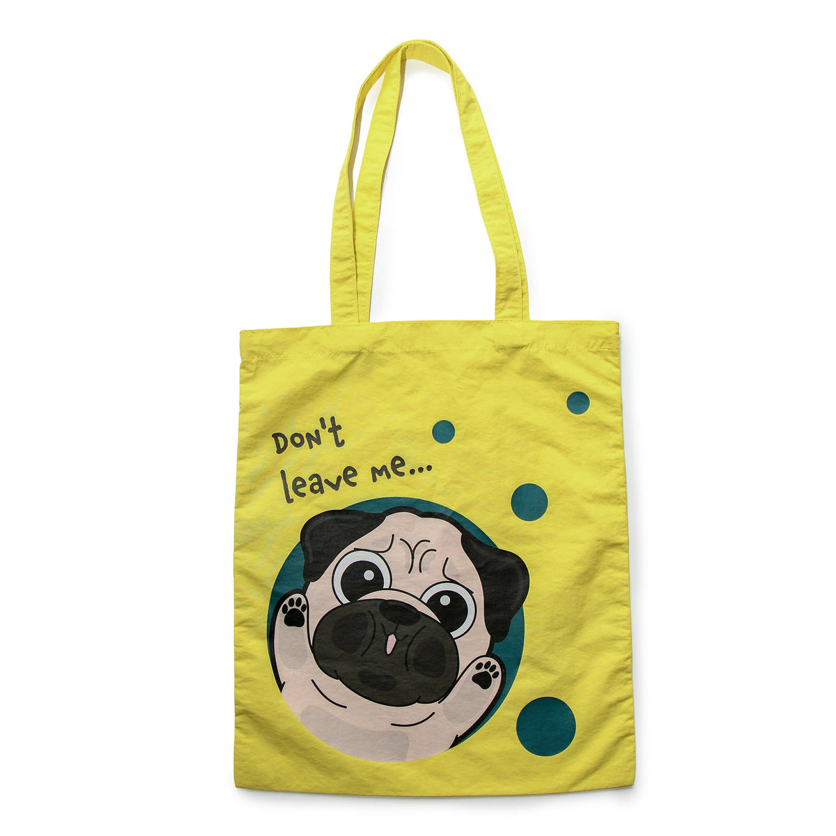 Don't Leave Me Tote Bag - Pug Edition | Water-Resistant Everyday Canvas Tote