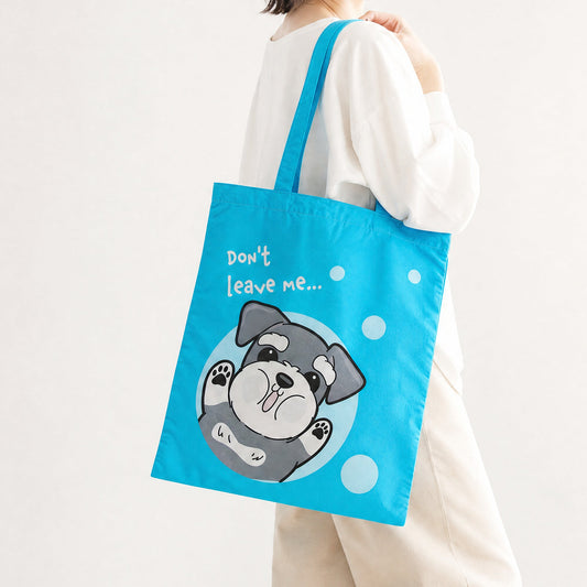 Don't Leave Me Tote Bag - Schnauzer Edition | Water-Resistant Everyday Canvas Tote
