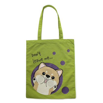 Don't Leave Me Tote Bag - Shiba Inu Edition | Water-Resistant Everyday Canvas Tote